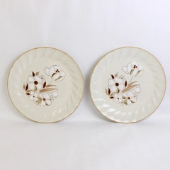 Lot of 2 Sculptura Stoneware Felicity Pattern Dinner Plate 10.5" Diameter