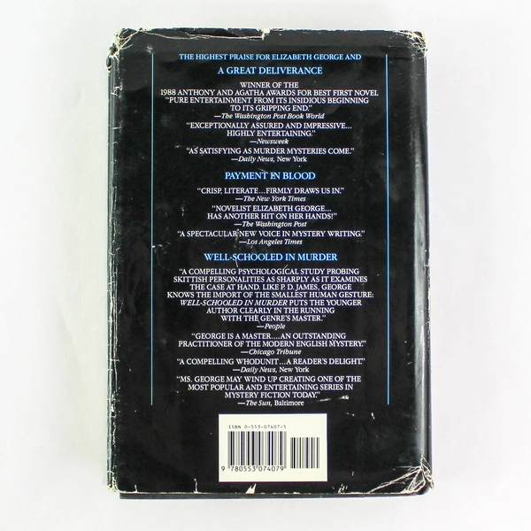 Inspector Lynley A Suitable Vengeance by Elizabeth George 1991 Hardcover