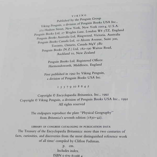The Treasury of the Encyclopedia Britannica by Clifton Fadiman 1992 PB