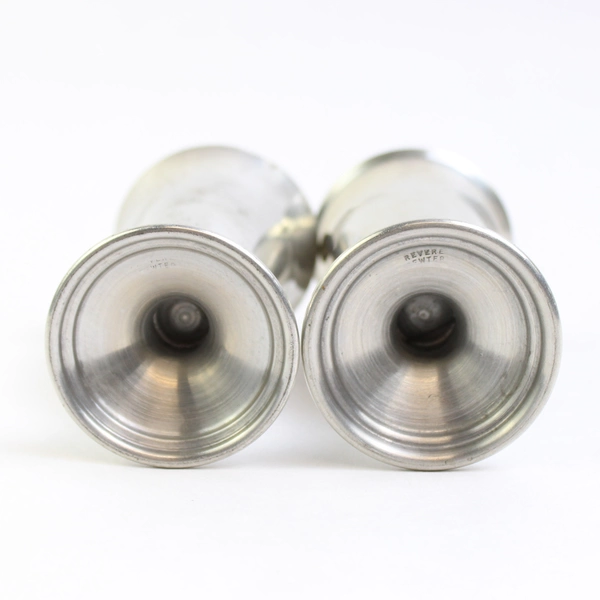 Set of 2 Revere Footed Pewter Shot Glass 3"