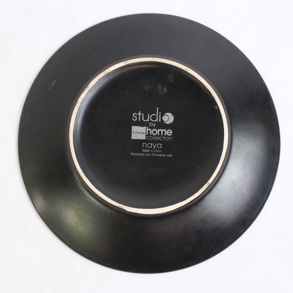 Studio By JCPenney Home Collection Naya Plate Orange Black 8.5" Diameter