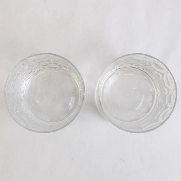 Set of 2 Clear Glass Whiskey Glasses 3.5" Tall Tumblers
