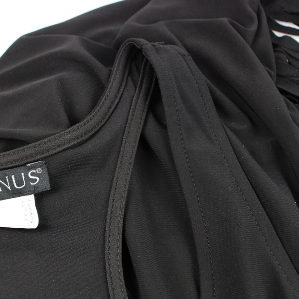 Venus Black Fringe Sleeveless Racerback Maxi Dress Women's Size XS