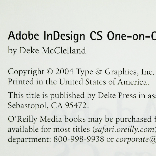 Adobe InDesign CS One-on-One by Deke McClelland 2004 Paperback - Pre-Owned