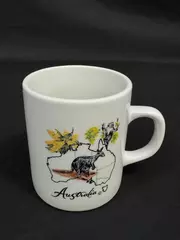 Australia Souvenir Coffee Mug with Kangaroo & Koala - Good Condition