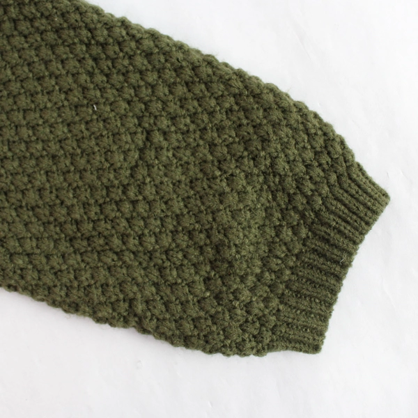 Green Acrylic Knit Open-Front Cardigan Women's Size L - Chic Layering Piece