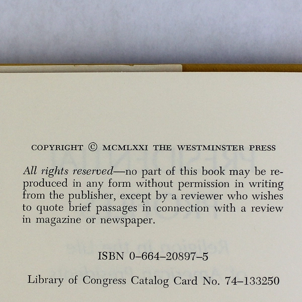 1971 Presidential Profiles by John Sutherland Bonnell Hardcover Dust Jacket