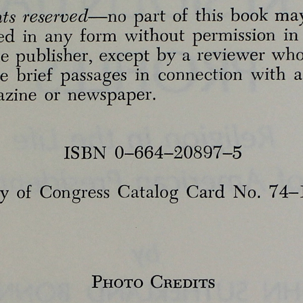 1971 Presidential Profiles by John Sutherland Bonnell Hardcover Dust Jacket