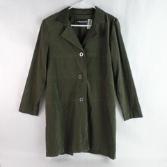 Sag Harbor Petite Green Coat With Shoulder Pads Women's Size 12P