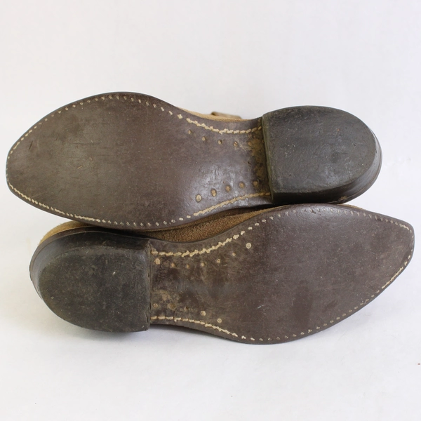 Vintage Texas Boot Company Women's Size 6.5 Khaki Mid Calf Pointed Toe