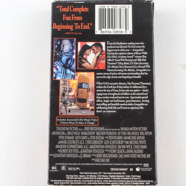 Armageddon VHS 1998 Bruce Willis Liv Tyler Ben Affleck Pre-Owned Movie