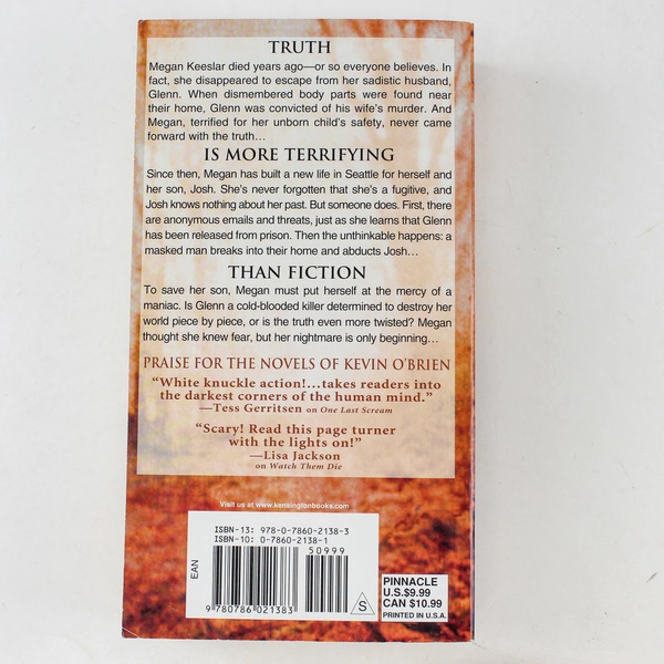 Terrified by Kevin O'Brien 2012 Paperback - Good Condition Thriller Novel