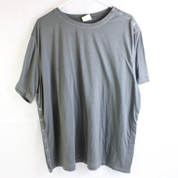 Renova Medical Wear Snap Shirt Size 2XL Gray Short Sleeve Adaptive Wear