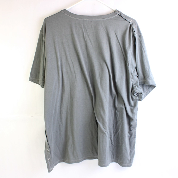 Renova Medical Wear Snap Shirt Size 2XL Gray Short Sleeve Adaptive Wear