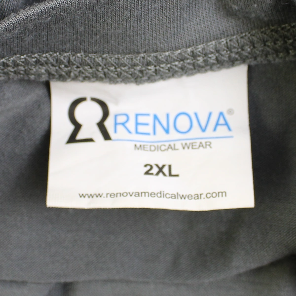 Renova Medical Wear Snap Shirt Size 2XL Gray Short Sleeve Adaptive Wear