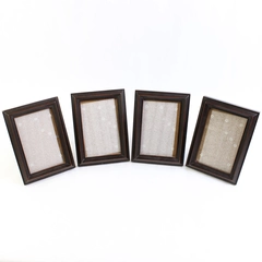 Set of 4 Black MDF Standing Desk Photo Frames 4" x 6"