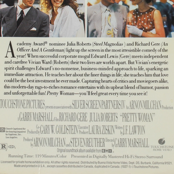 Pretty Woman VHS 1990 Richard Gere Julia Roberts Untested - Classic Romance