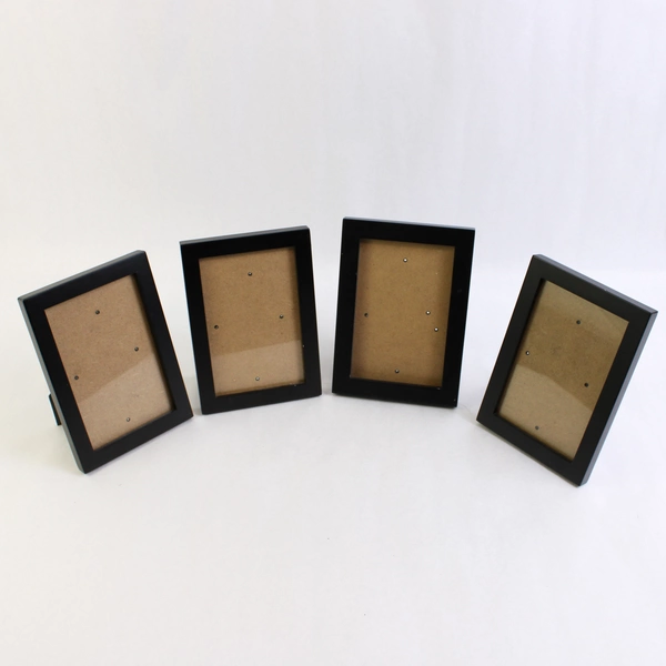 Lot of 4 Target Black MDF Standing Desk Photo Frames 4" x 6"