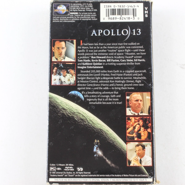 Apollo 13 VHS 1995 Tom Hanks Kevin Bacon Ed Harris Universal Home Video