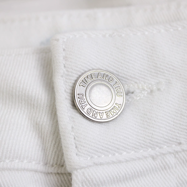 Time and Tru Denim Jeans White Raw Ankle Hem 5 Button Fly Women Size 20
