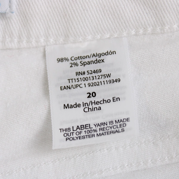 Time and Tru Denim Jeans White Raw Ankle Hem 5 Button Fly Women Size 20