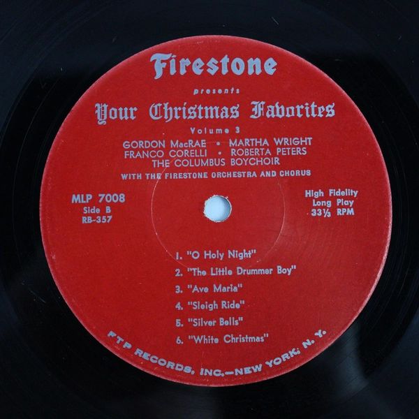 Firestone Presents Your Christmas Favorites Volume 3 1964 Vinyl Record MLP-7008