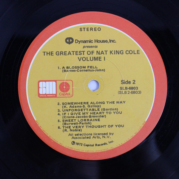 The Greatest Of Nat King Cole 1972 SLB-6803 Vol I Capitol Records