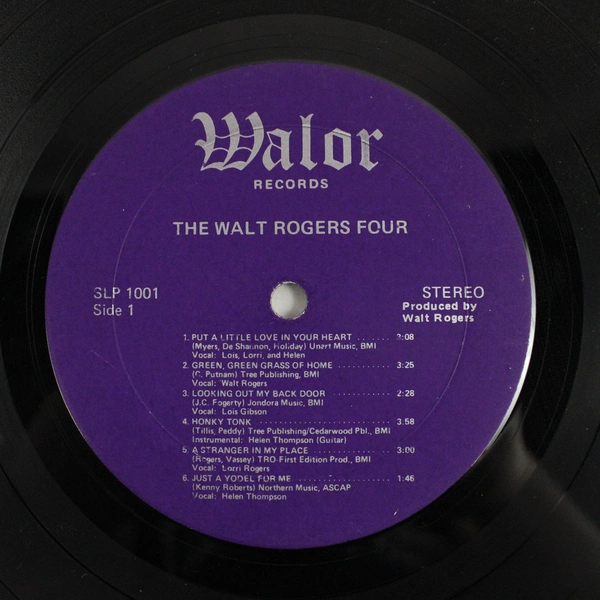 Complete And Onabridge The Walt Rogers Four Walor SLP-1002 Record Signed On Back