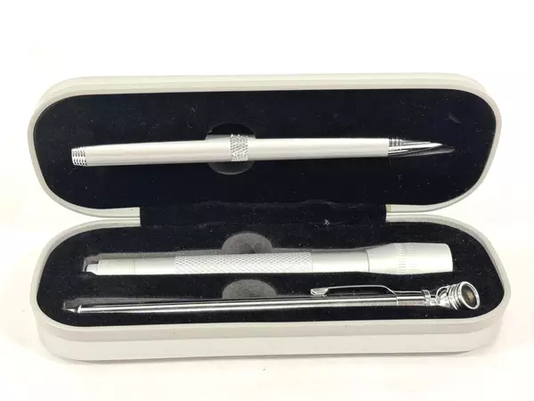 Hemmings Motor News Penlight Tire Gauge Ballpoint Set - Collectible Case