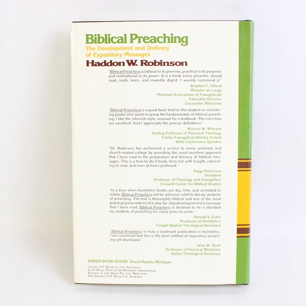 Biblical Preaching by Haddon W. Robinson 1981 2nd Printing Hardcover Dust Jacket