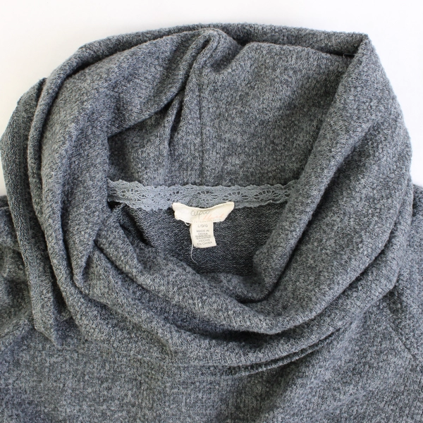 Cupio Medium Gray Cowl Neck Sweater Women's Size Large