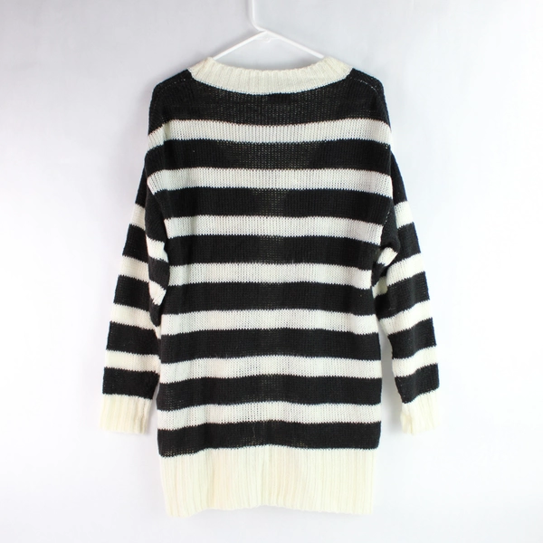 LuLaRoe Black & White Striped Acrylic Cardigan Women's Size S - Good Condition