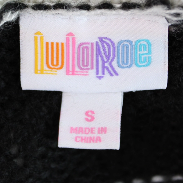 LuLaRoe Black & White Striped Acrylic Cardigan Women's Size S - Good Condition