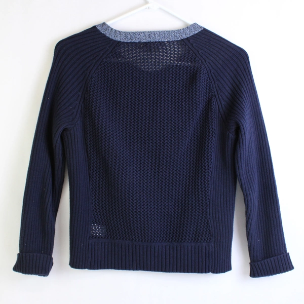 Liz Claiborne Navy Blue Button Front Cardigan Women's Size PS