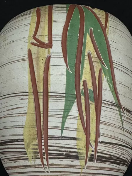 Hand Painted Bamboo Pattern Terracotta Bud Vase Small Planter Pot Garden Decor