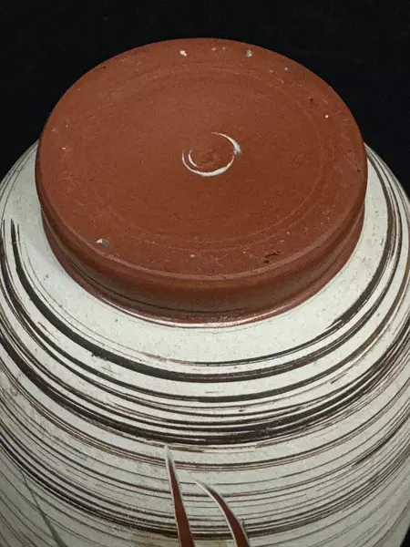 Hand Painted Bamboo Pattern Terracotta Bud Vase Small Planter Pot Garden Decor