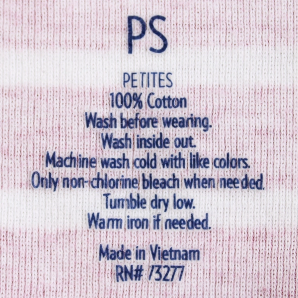 Croft & Barrow The Classic Tee Pink and White Striped Cotton Shirt Women's PS