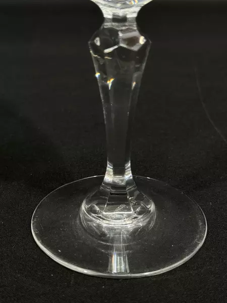 Gorham Crystal Champagne Flute with Gold Rim & Etched Floral Design 8"