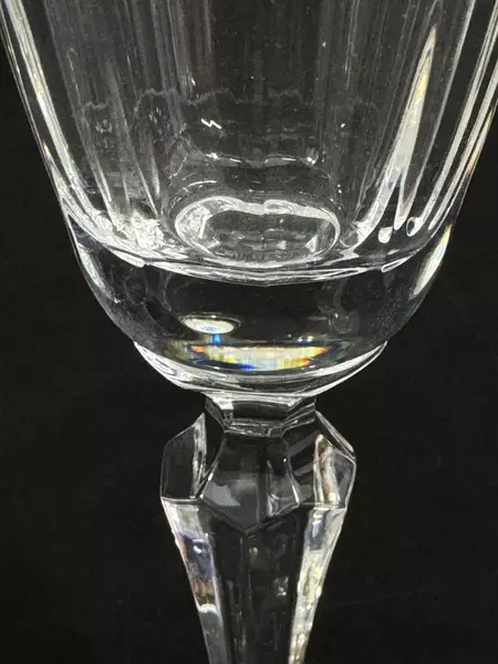 Gorham Crystal Champagne Flute with Gold Rim & Etched Floral Design 8"