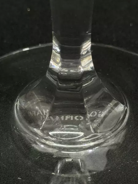 Gorham Crystal Champagne Flute with Gold Rim & Etched Floral Design 8"