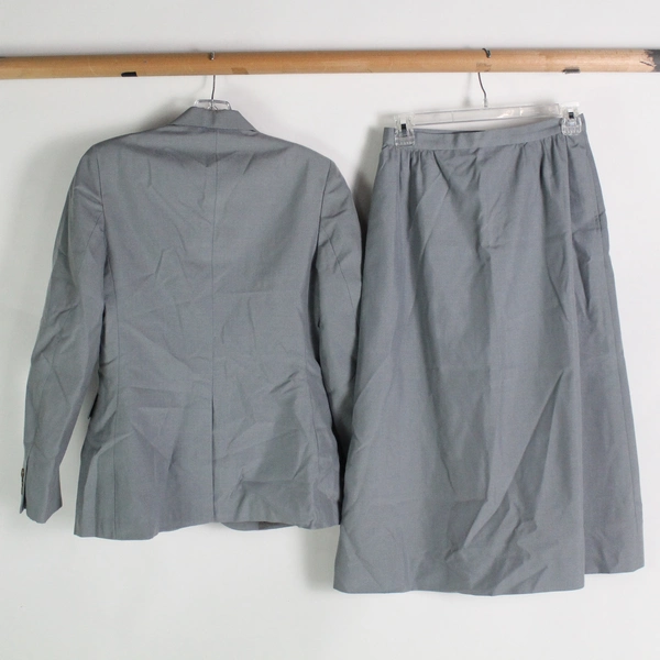 2 Piece Nordstrom Solid Gray Wool Skirt Suit Set Women's Size 10