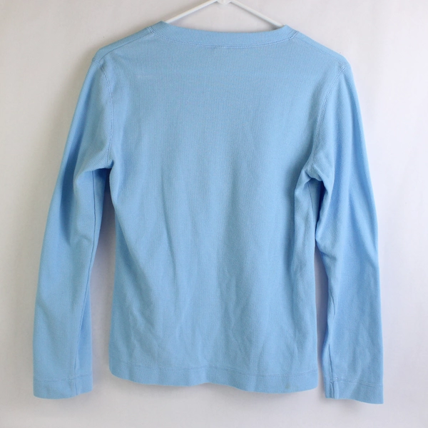 Adonna Light Blue Cotton Blend Henley Pajama Top Women's Size Small