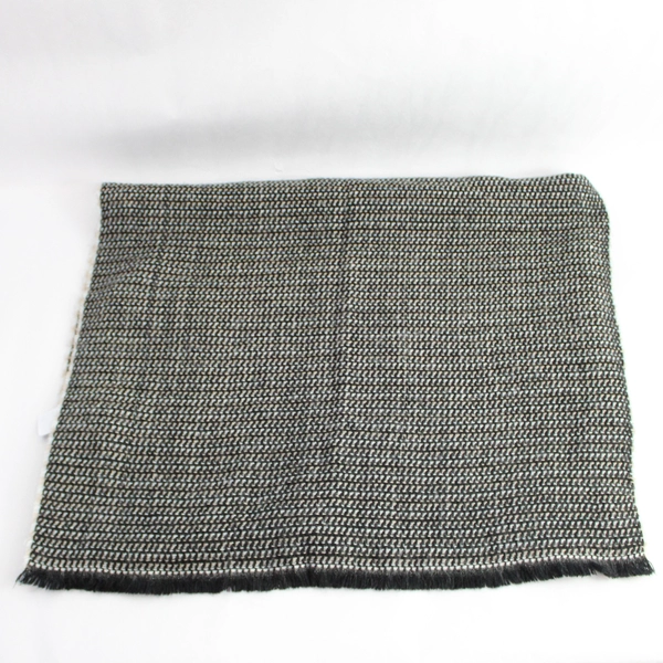 Gap Black White and Beige Acrylic Knit Fringed Women's Scarf Wrap 75"