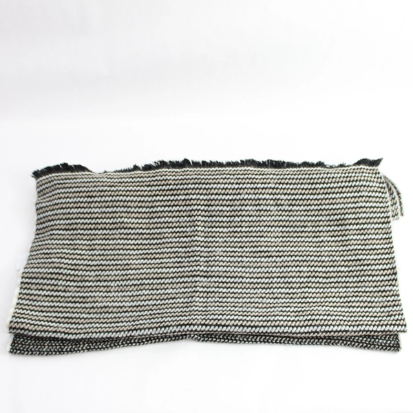 Gap Black White and Beige Acrylic Knit Fringed Women's Scarf Wrap 75"