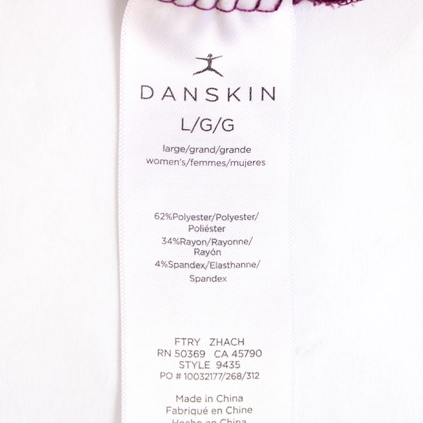 Danskin Purple Long-Sleeved Top Women's Size Large