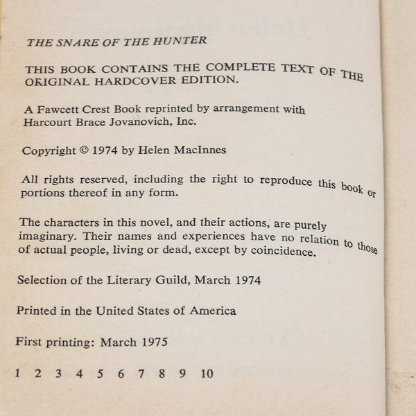 The Snare of the Hunter by Helen MacInnes 1975 Paperback