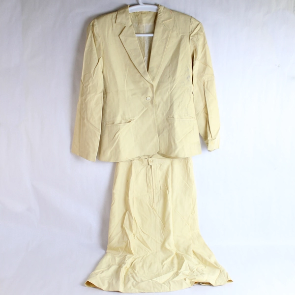 2 Piece Handmade Yellow Skirt Suit Women's Size 8 Flawed DIY Costume Making