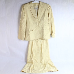 2 Piece Handmade Yellow Skirt Suit Women's Size 8 Flawed DIY Costume Making