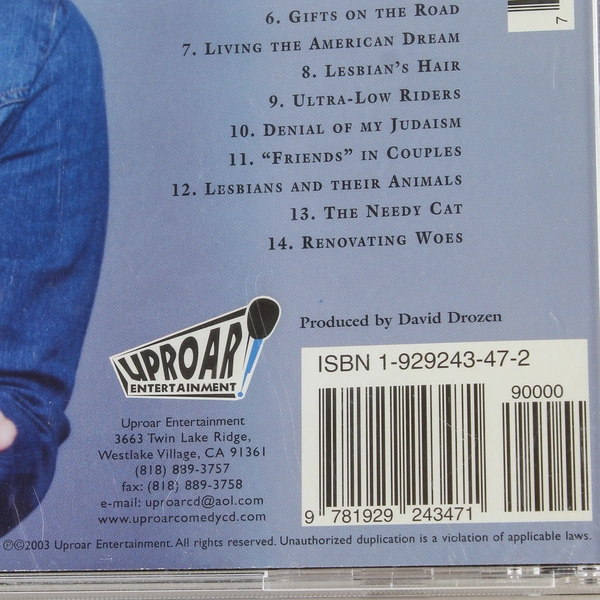 Suzanne Westenhoefer Guaranteed Fresh CD 2003 Comedy Uproar Entertainment