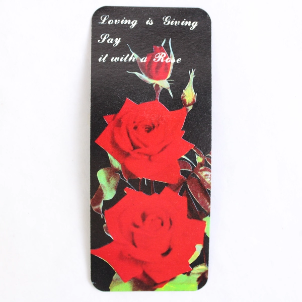 Everlasting Red Wooden Rose In Spun Glass Vase 4" Tall